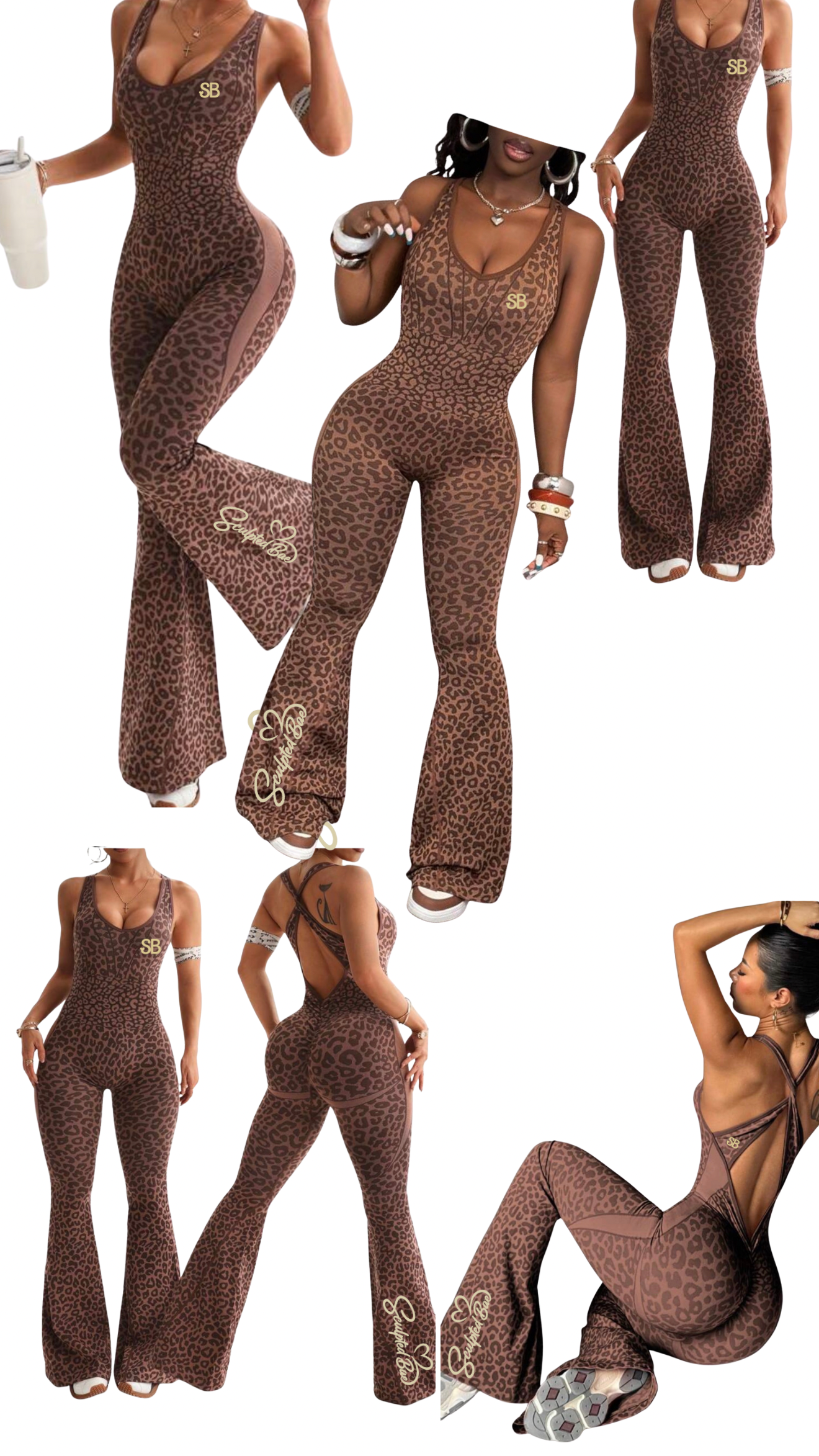 SculptedBae Wild Instinct Jumpsuit wide leg or straight