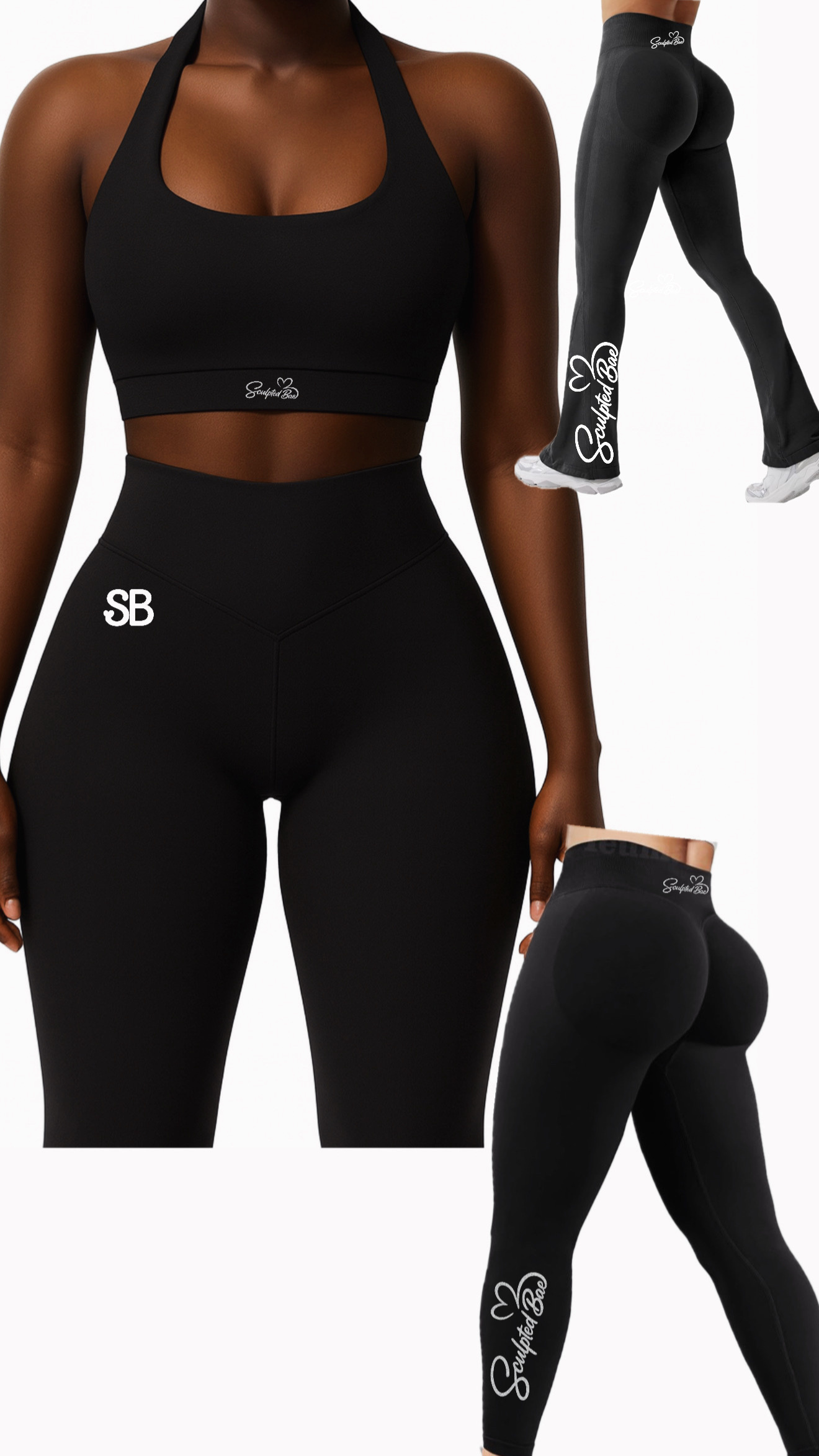 Crop Halter Top SculptedBae Seamless 2-Piece Pant Set