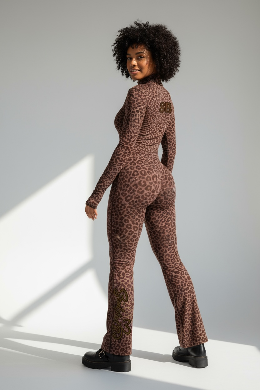 Long sleeve SculptedBae Wild Instinct Flare Unitard