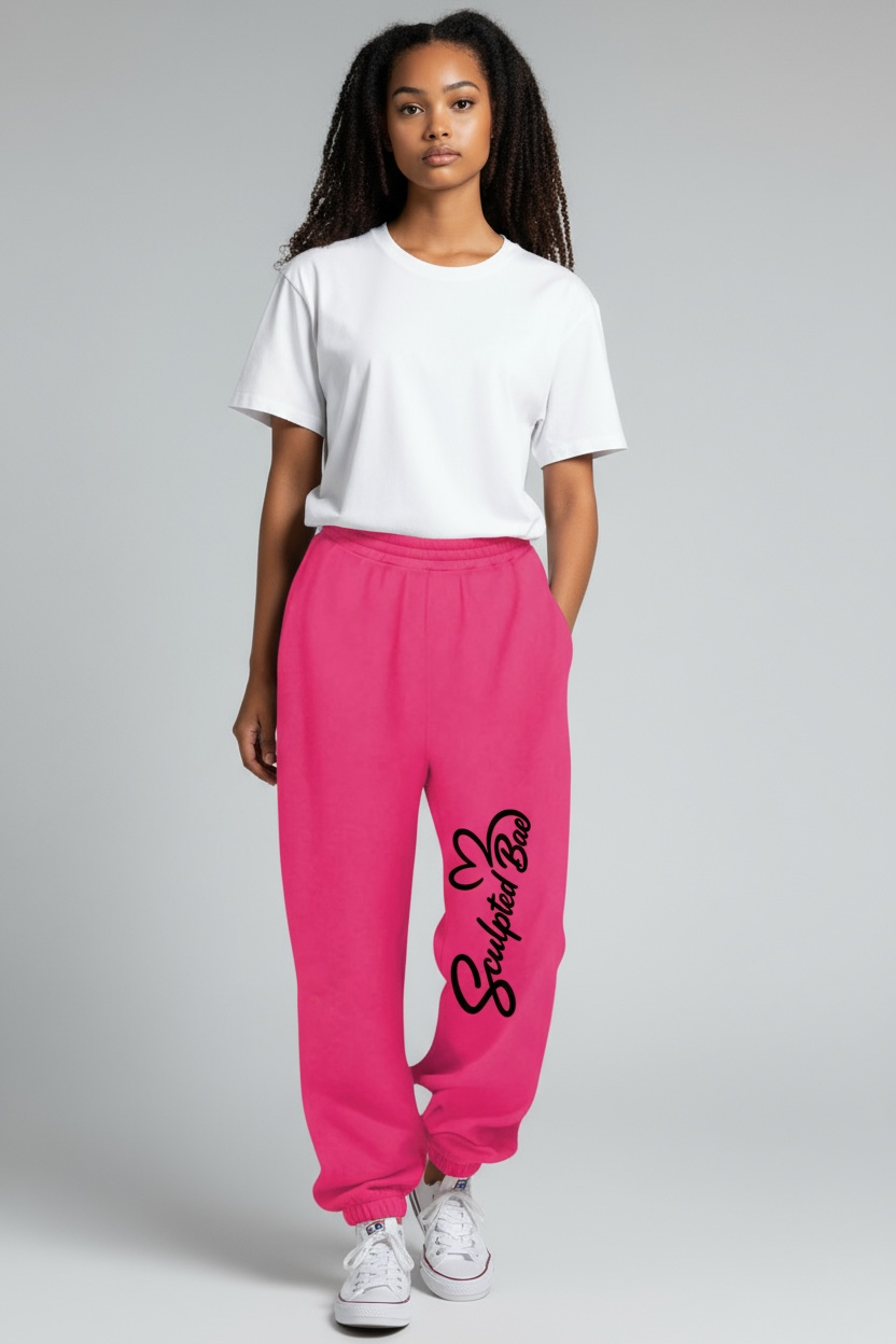 SculptedBae Solid Color Elastic Waist Loose Sweatpants Sizes XS to XL