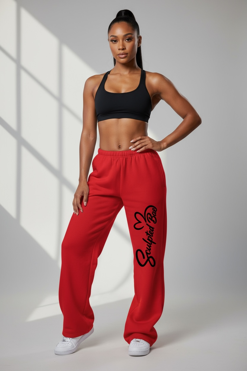 SculptedBae Solid Color Elastic Waist Loose Sweatpants Sizes XS to XL