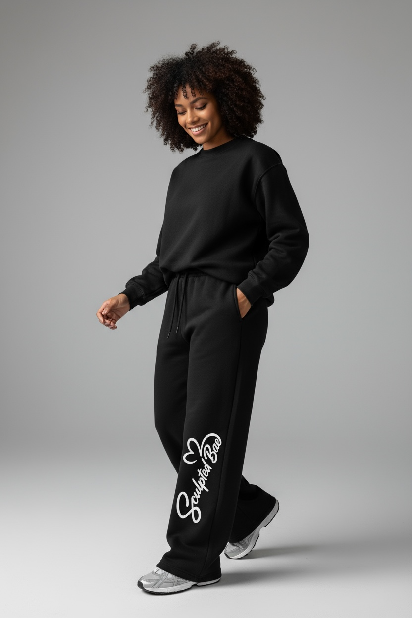 SculptedBae Solid Color Elastic Waist Loose Sweatpants Sizes XS to XL