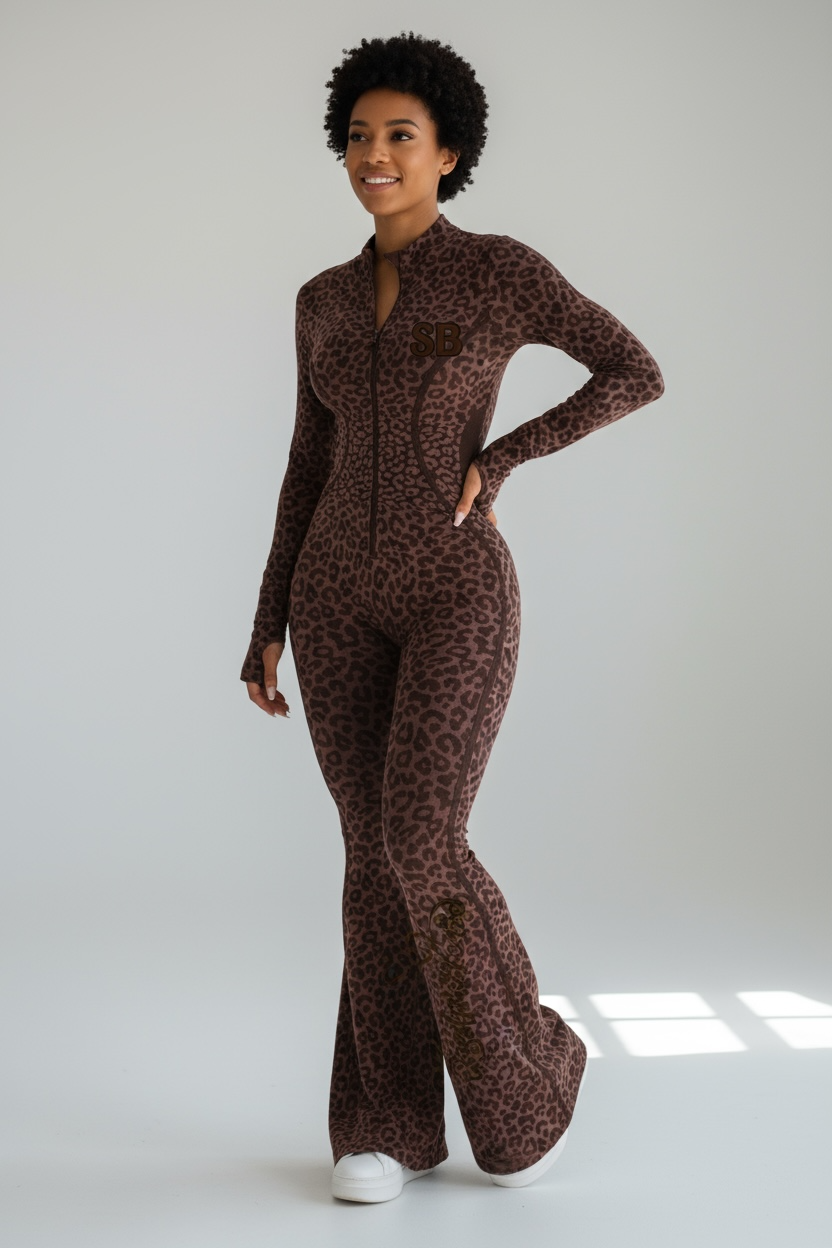 Long sleeve SculptedBae Wild Instinct Flare Unitard