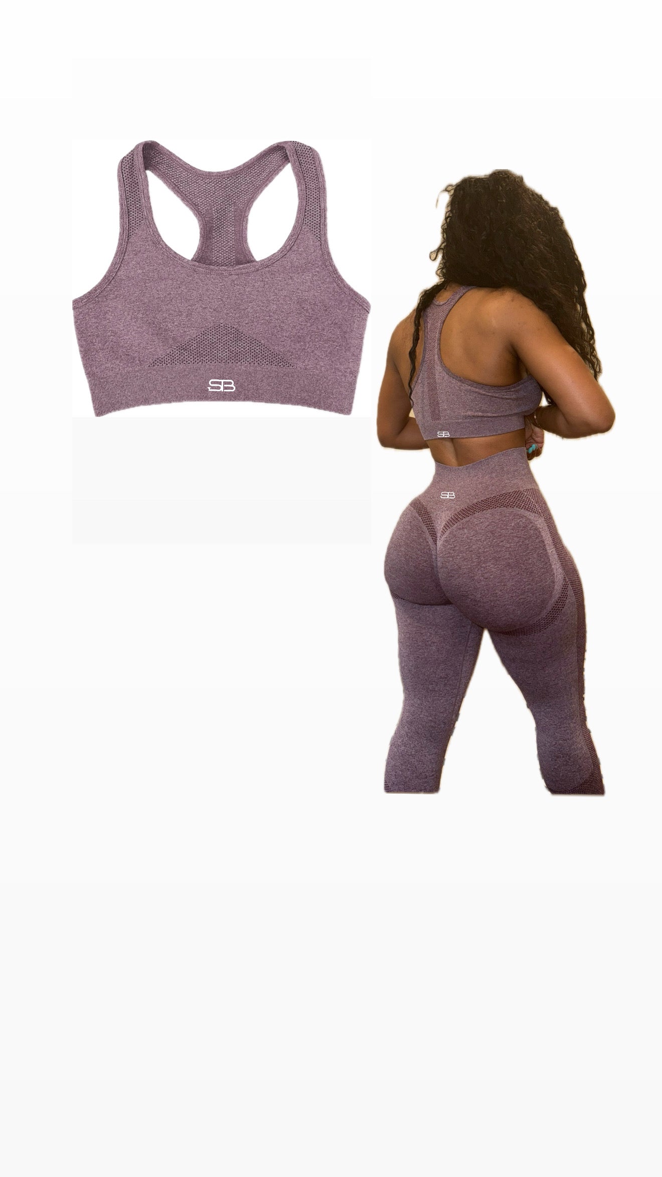 SculptedBae aLro Fit ™ - 2 Piece Pant Set Seamless High-Waist Ruched Legging & Sports Bra