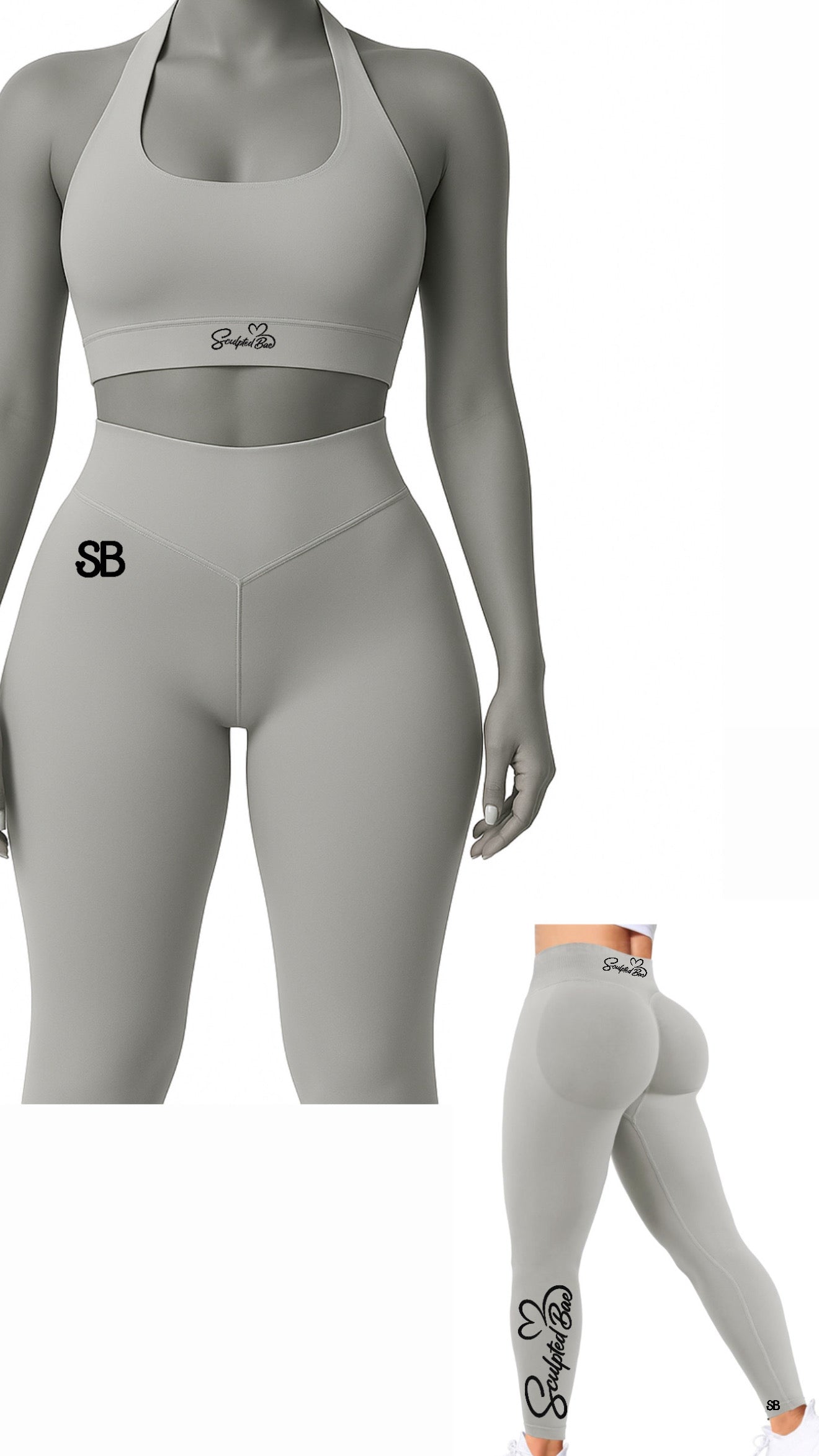 Crop Halter Top SculptedBae Seamless 2-Piece Pant Set