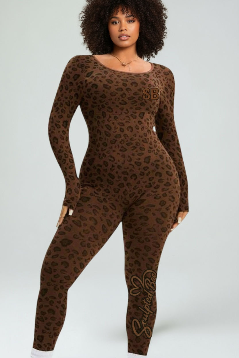 Curve Long sleeve SculptedBae Wild Instinct Flare Unitard