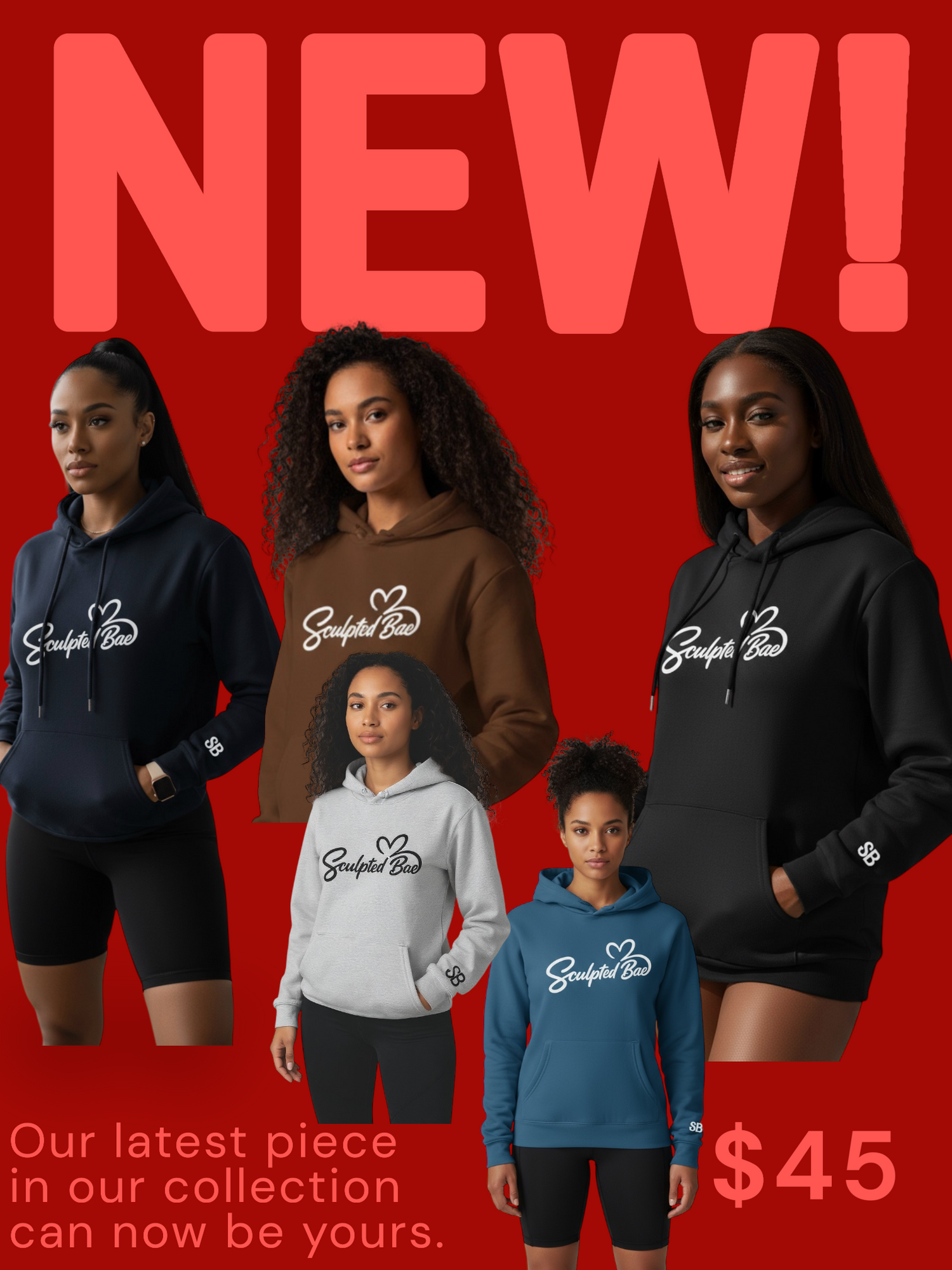 SculptedBae Women’s Loose Fit Hooded Sweatshirt