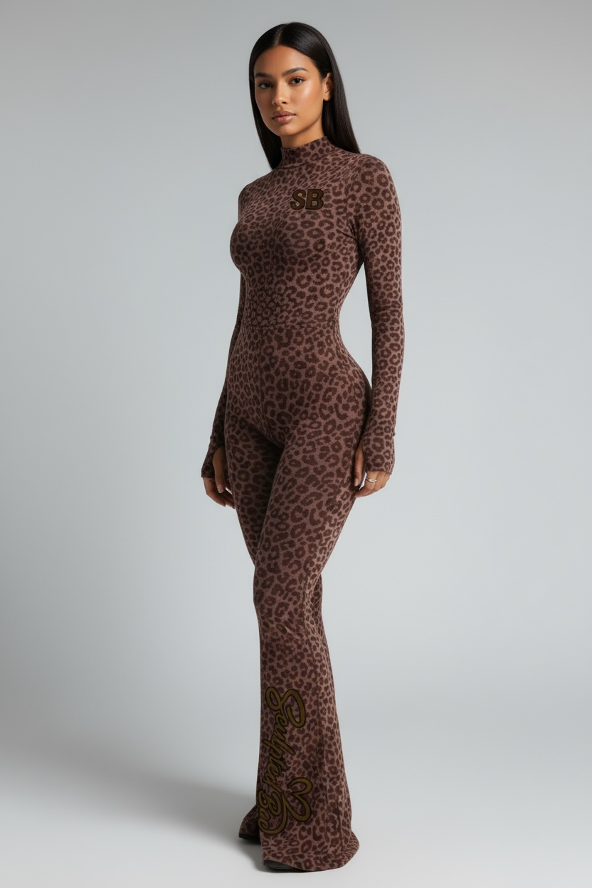 Long sleeve SculptedBae Wild Instinct Flare Unitard