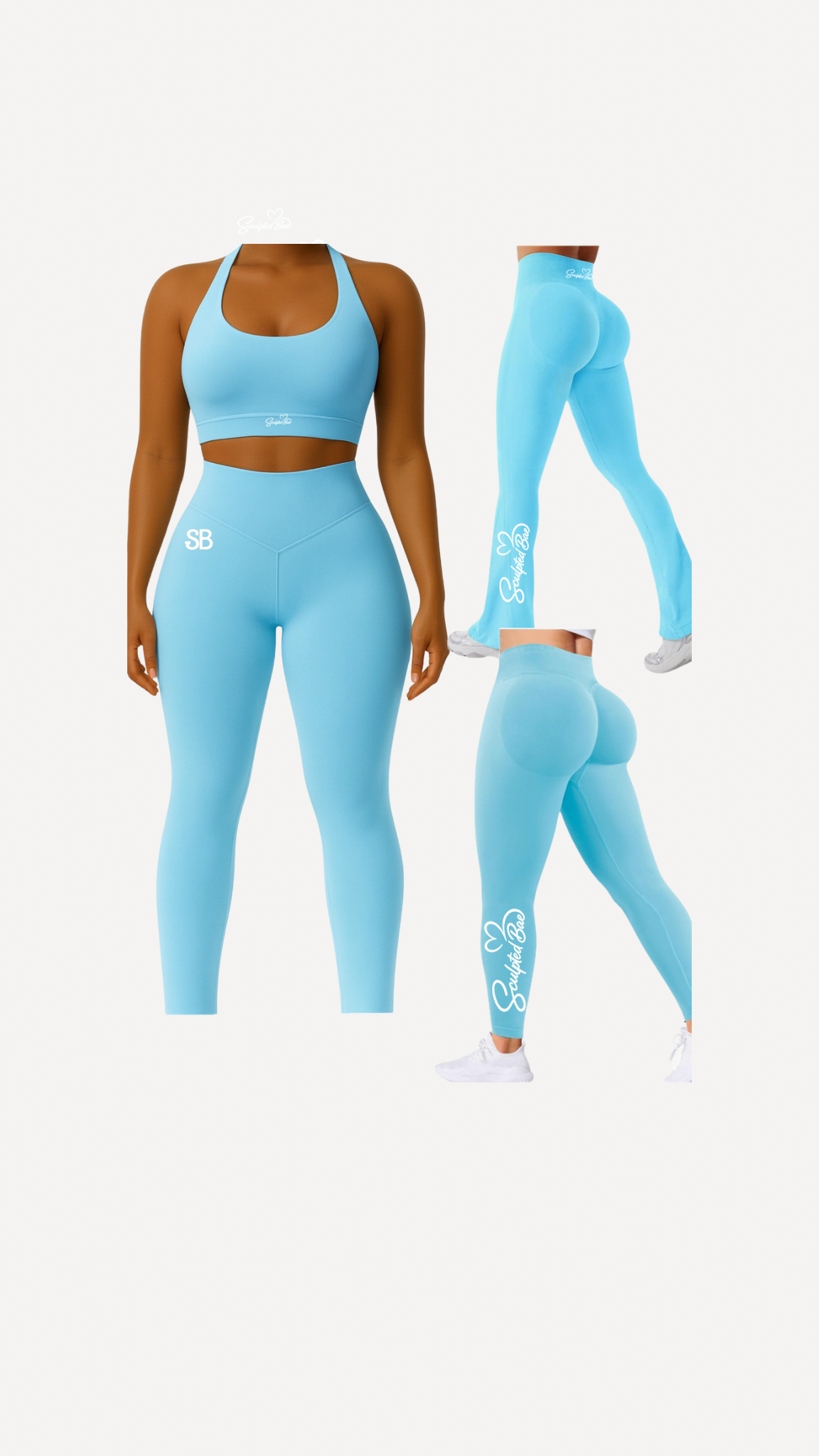 Crop Halter Top SculptedBae Seamless 2-Piece Pant Set