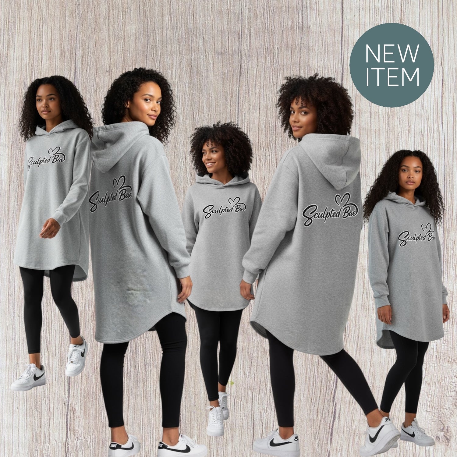 SculptedBae Hooded Long Sweatshirt Sizes XS to XL