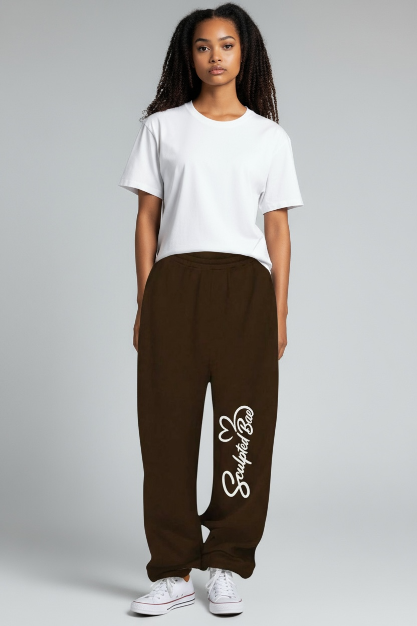 SculptedBae Solid Color Elastic Waist Loose Sweatpants Sizes XS to XL