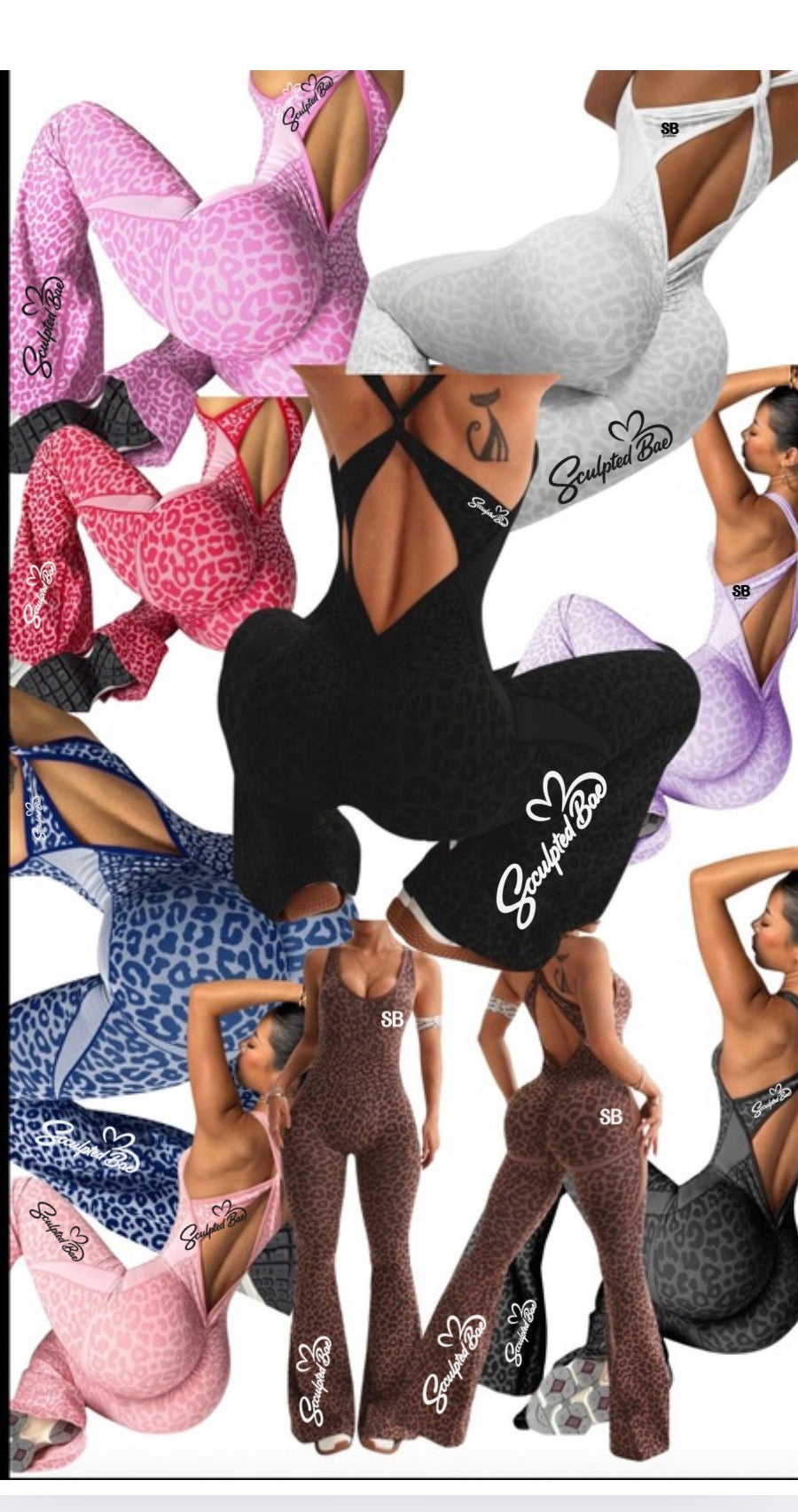 SculptedBae Wild Instinct Jumpsuit wide leg or straight