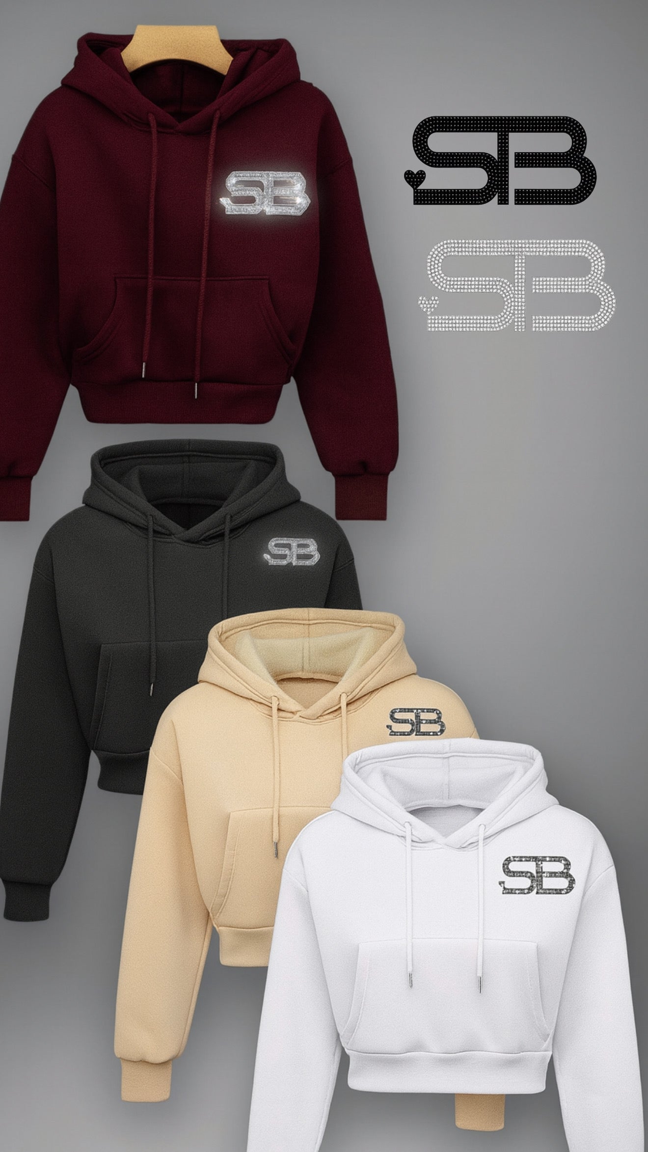 DiamondBae Crop Hoodie/ with pockets